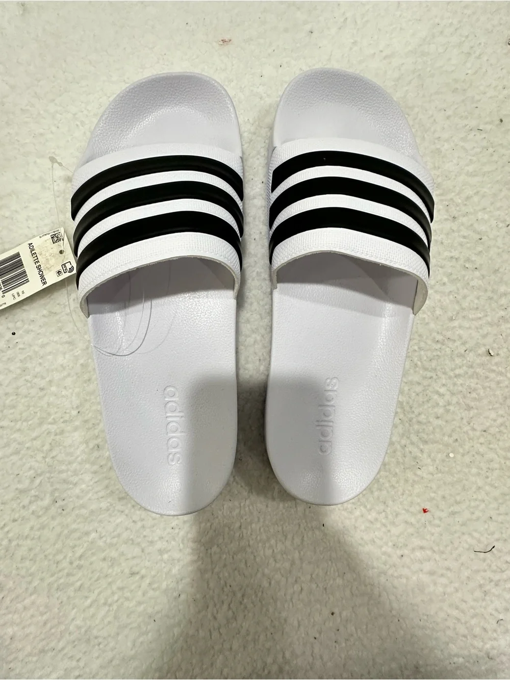 White Adidas Slides